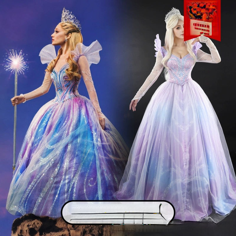 Glinda Wicked Prinzessinnenkleid Cosplay Kostuem Damen Rosa