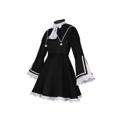Shinonome Ena Project Sekai Nonnen-Kleid Cosplay Kostuem Damen Schwarz