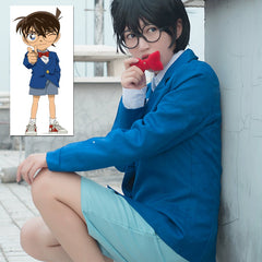 Kaito Wig Set Detective Conan Mantel mit Perücke Cosplay Kostuem Damen