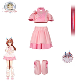 Anniversary Outfit Umamusume Pinkes Buehnenkleid Cosplay Kostuem Damen