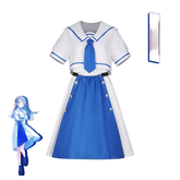 Hoshino Ichika Project Sekai Schuluniform Cosplay Kostuem Damen Blau Weiß