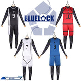 Yoichi Isagi Blue Lock Trikot-Set Cosplay Kostuem Damen Blau Weiß