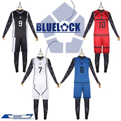 Yoichi Isagi Blue Lock Trikot-Set Cosplay Kostuem Damen Blau Weiß