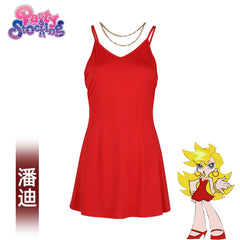 Pandy CN Comics Red Slip Dress Cosplay Kostuem Damen