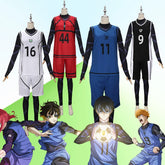 Yoichi Isagi Blue Lock Fußball-Trikot Cosplay Kostuem Damen Blau Gelb