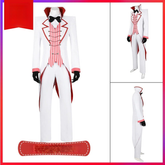 Lucifer Hazbin Hotel Anzug-Set Cosplay Kostuem Damen Weiß