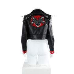 Vi League of Legends Lederjacken-Outfit Cosplay Kostuem Damen Schwarz