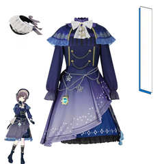 Shinonome Ena Project Sekai Bühnen-Kleid Cosplay Kostuem Damen Blau Lila
