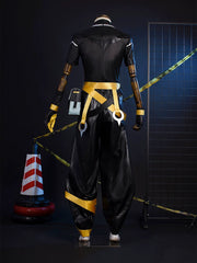 Ezreal League of Legends Buehnen-Outfit Cosplay Kostuem Damen Schwarz Gold