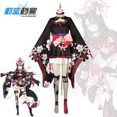 Wakamo Blue Archive Bühnen-Outfit Cosplay Kostuem Damen Rot Weiß