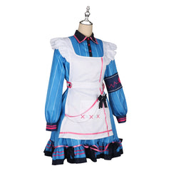 Asahina Mafuyu Project Sekai Maid-Kleid Cosplay Kostuem Damen Weiß Lila