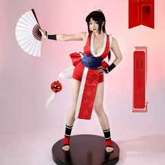 Mai Shiranui Street Fighter Kostuem Cosplay Damen Rot Weiss
