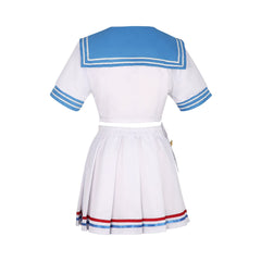 Hanako Blue Archive Matrosen-Uniform Cosplay Kostuem Damen Weiß Blau