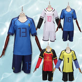 Yoichi Isagi Blue Lock Fußball-Trikot Cosplay Kostuem Damen Blau