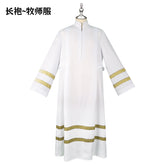 Priest Halloween & Mittelalter Weisse Priestertalar Cosplay Kostuem Damen