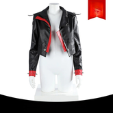 Vi League of Legends Lederjacken-Outfit Cosplay Kostuem Damen Schwarz