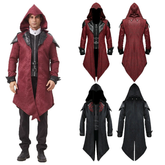 Patchwork-Kapuzenmantel – Stehkragen Jacke im Vintage-Stil, HERREN