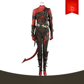 Karlach Baldurs Gate 3 Kostuem Cosplay Damen Rot Schwarz