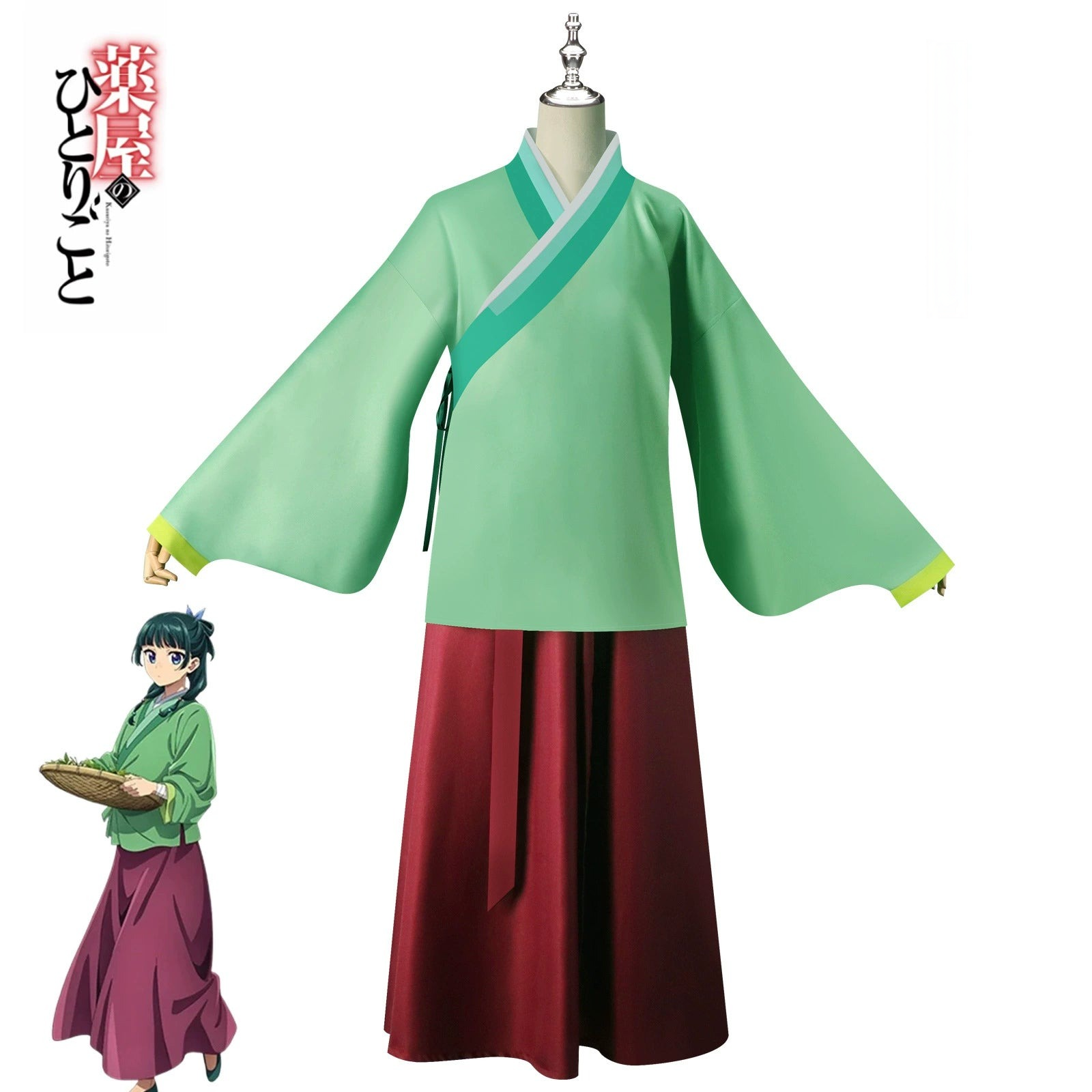 Maomao The Apothecary Diaries Hanfu-Kleid Cosplay Kostuem Damen Grün