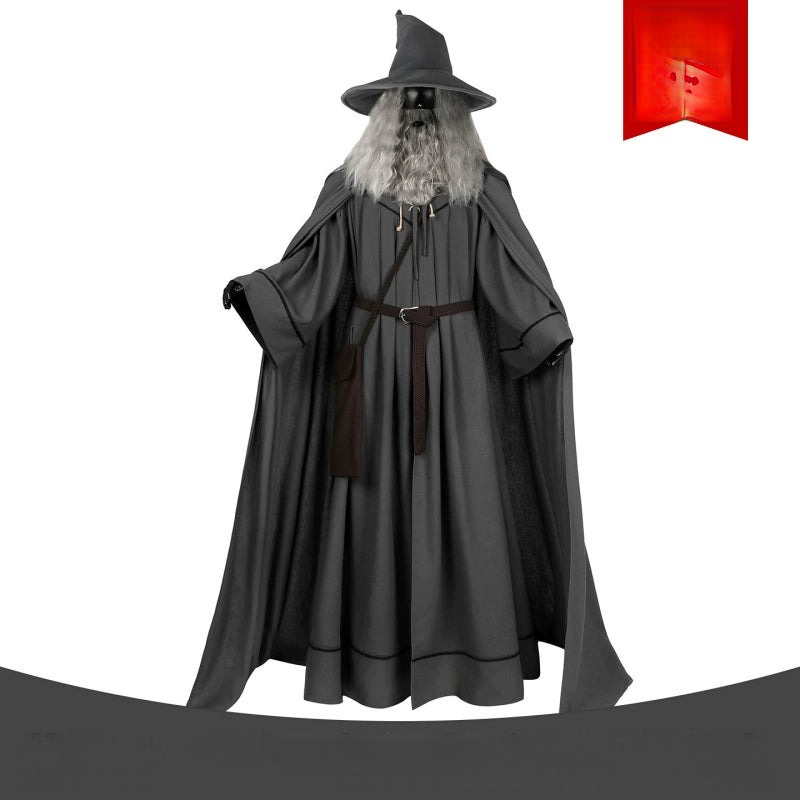 Gandalf Lord of the Rings Magier-Robe Cosplay Kostuem Damen Grau