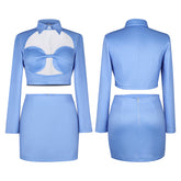 Leeloo The Fifth Element Blaues Stewardess-Kleid Cosplay Kostuem Damen