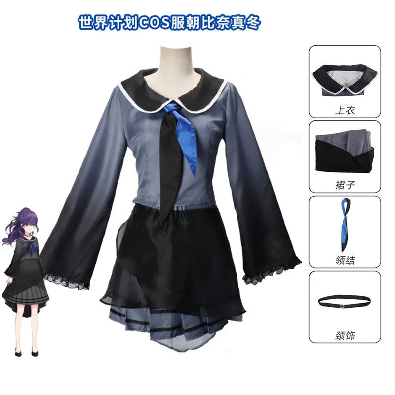 Hatsune Miku Project Sekai Doppel-Set Cosplay Kostuem Damen Mehrfarbig