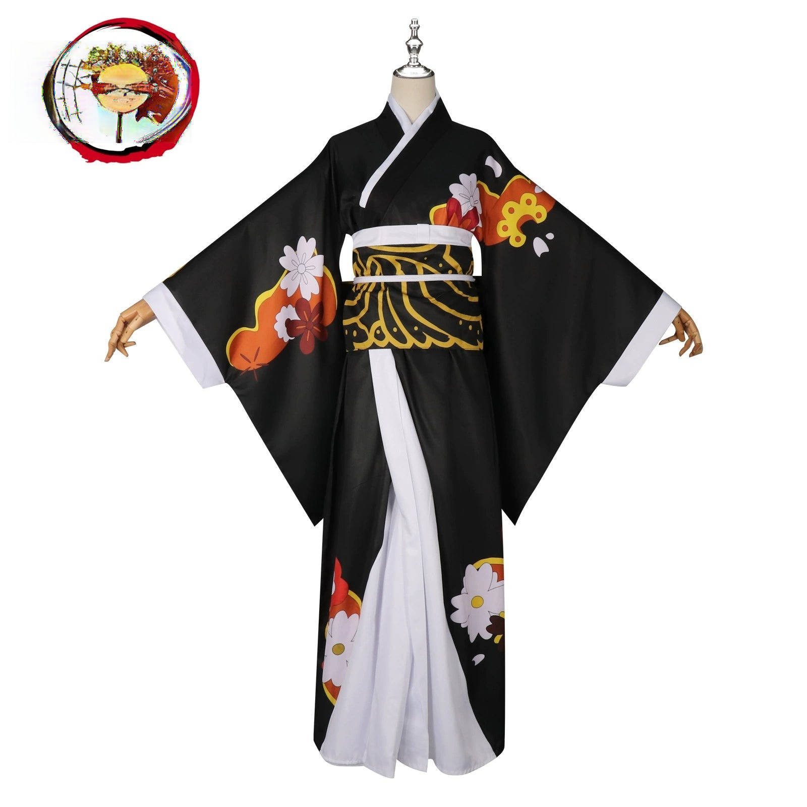 Muzan Kibutsuji Demon Slayer Elegantes Outfit Cosplay Kostuem Damen Weiß Rot