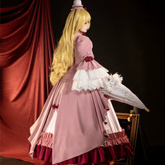 Victorique GOSICK Lolita Kleid Cosplay Kostuem Damen Rosa