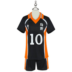 Shoyo Hinata Haikyuu Volleyball-Set Cosplay Kostuem Damen Schwarz Orange