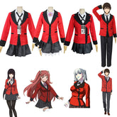 Yumeko Jabami Kakegurui Rote Schuluniform Cosplay Kostuem Damen
