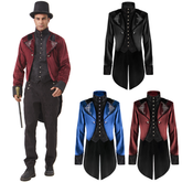 Hochkragen-Mantel – Retro-Zweiteiler-Jacke für Halloween & Bühne, HERREN