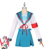 Haruhi Suzumiya Haruhi Suzumiya Blaue Sailor Uniform Cosplay Kostuem Damen