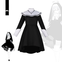 Yoisaki Kanade Project Sekai Nonnen-Kleid Cosplay Kostuem Damen Schwarz