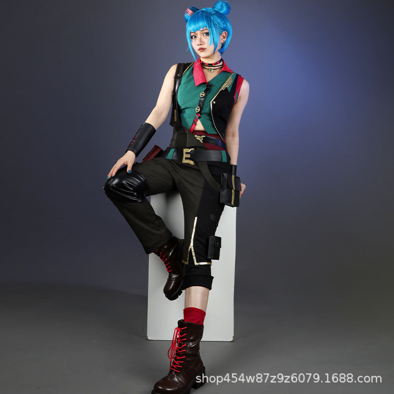Powder League of Legends Outfit Cosplay Kostuem Damen