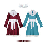 Lily Rot Blau Supernatural Rot-Blaues Kleid Cosplay Kostuem Damen