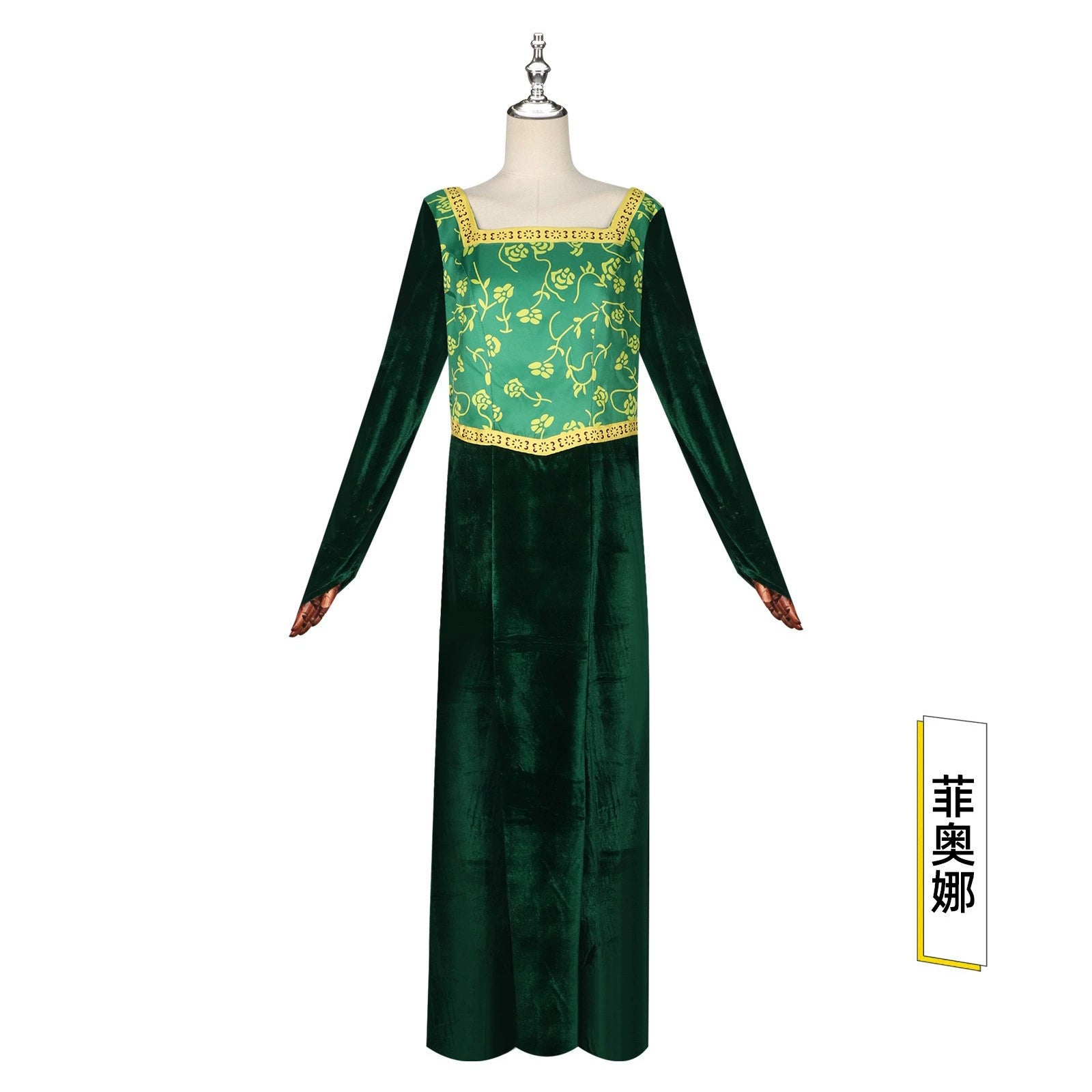 Fiona Princess Shrek Gruenes Prinzessinnenkleid Cosplay Kostuem Damen