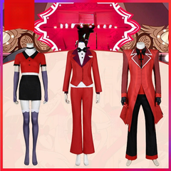 Alastor Hazbin Hotel Anzug-Set Cosplay Kostuem Damen Rot