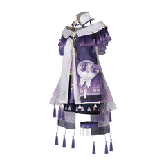 Wuthering Waves Auffälliges Kleid Cosplay Kostuem Damen Lila Weiß