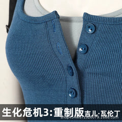 Jill Valentine Resident Evil Taktik-Set Cosplay Kostuem Damen Blau