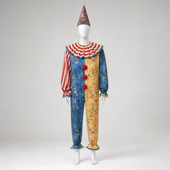Kapuzen-Clown-Overall – Halloween-Jumpsuit für Party, UNISEX