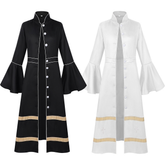Dunkles Maxi-Robe – Gothic Langarmkleid mit Kapuze für Halloween, DAMEN