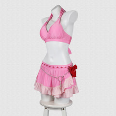 Game FF7 Final Fantasy 7: Rebirth Aerith Gainsborough Cosplay Kostüm Rosa Badeanzug Weiblich