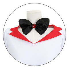 Hazbin Hotel Angel Dust Cosplay Kostüm voll rot-weiß gestreiftes Kleid