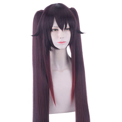 Genshin Impact Hutao zweizöpfiger Verlauf Cosplay-Perücke 120cm