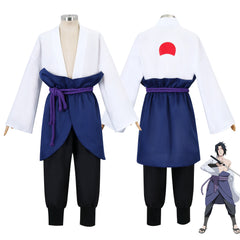 Naruto Shippuden Sasuke Uchiha Cosplay Kostüm Komplett-Set Weiß