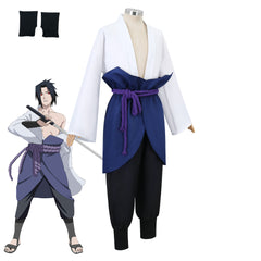 Naruto Shippuden Sasuke Uchiha Cosplay Kostüm Komplett-Set Weiß