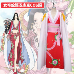 One Piece Boa Hancock die Schlangenkönigin Cosplay Kleidung rot Cheongsam Anzug