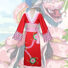 One Piece Boa Hancock die Schlangenkönigin Cosplay Kleidung rot Cheongsam Anzug