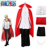 One Piece Sanji Cosplay Kostüm roter Umhang Anzug