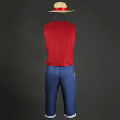 Live-Action-Film One Piece Luffy Kostüm Hut gesamtes Cosplay Kostüm Set